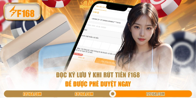 Đọc kỹ lưu ý khi rút tiền F168 để được phê duyệt ngay